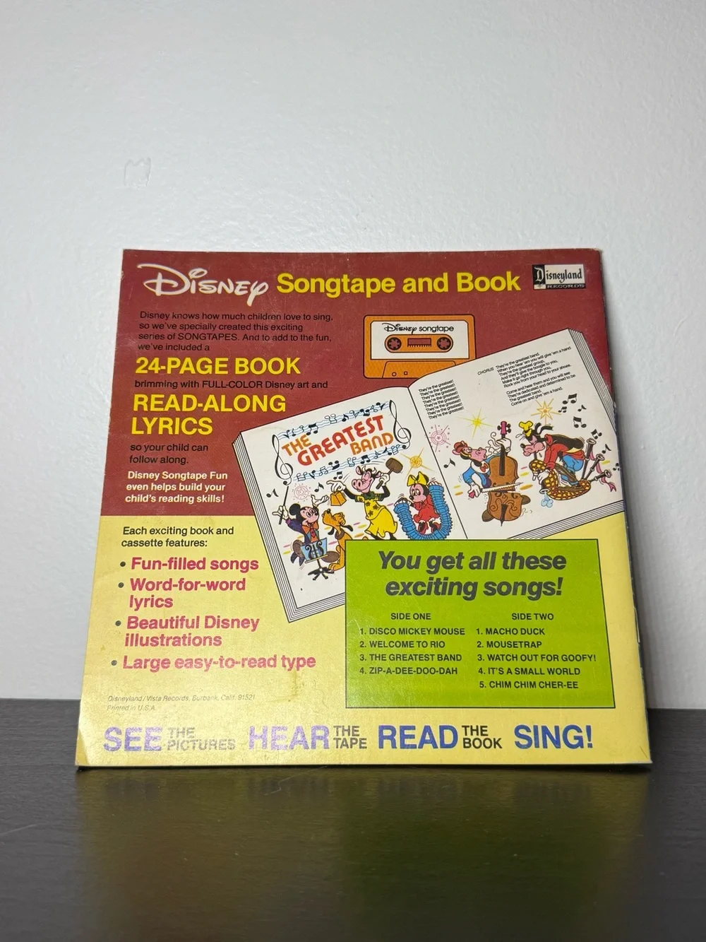 Vintage 1970s Disney Mickey Mouse Disco 24 Page Read Along Book